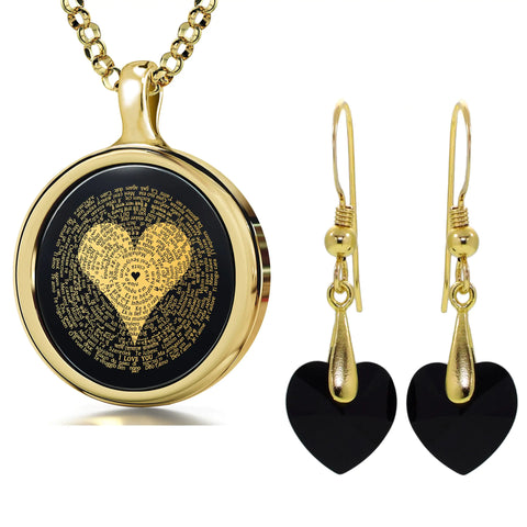 Gold Heart Earring Set - Sharajilee